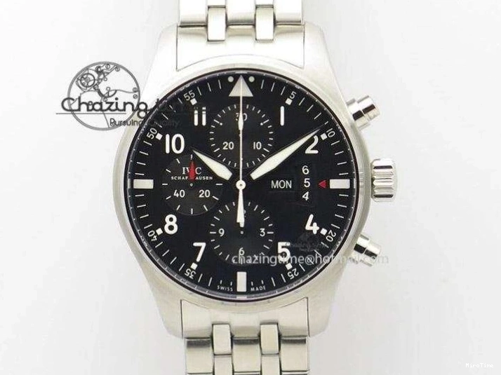 MIROTIME 0120 FastDry Portugieser Chronograph IW371615 ZF Best Edition Green Dial on SS Bracelet A7750 (Slim Movement) 7038